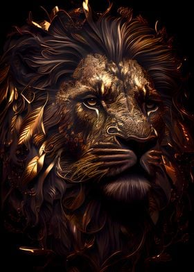 golden lion king art 