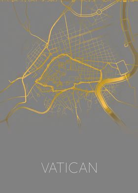Vatican map grey yellow