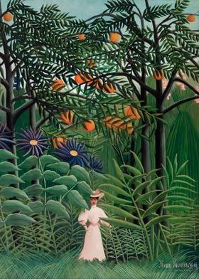 Woman in an Exotic Forest 
