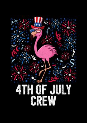 4th Of July Crew Flamingo