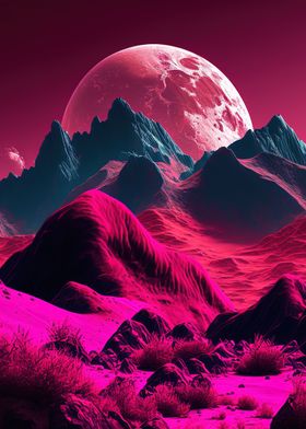 mountains moon space