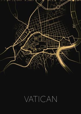 Vatican map black yellow