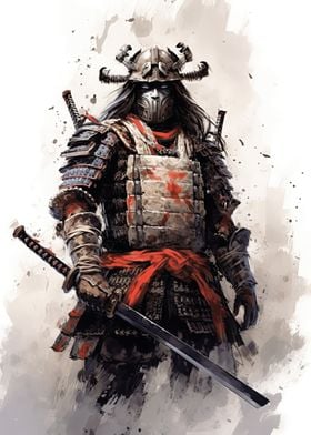 Samurai With Mask