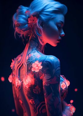 Floral Cyberpunk Girl