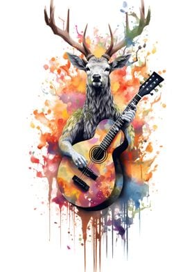 Deer playing guitars