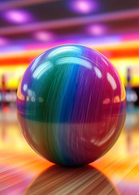 Rainbow Bowling Ball