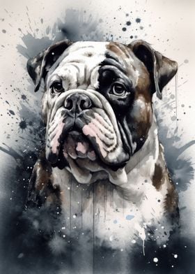 Bulldog Beauty Watercolor