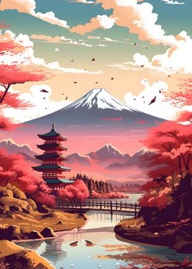 Fuji Cherry Poster