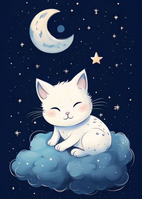 White Kitten Sleeping Away