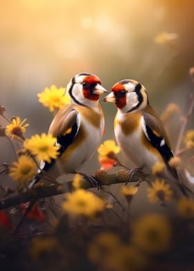 couple of bird goldfinch