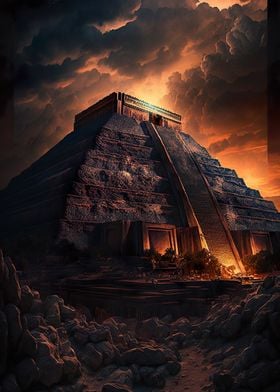 Mystical Maya pyramid