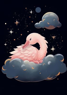 Pink Flamingo in the Sky
