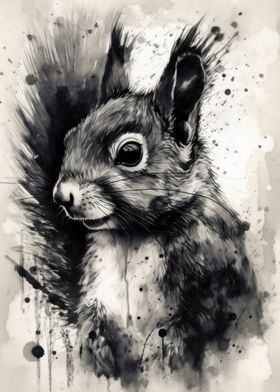 Squirrel Beauty Watercolor