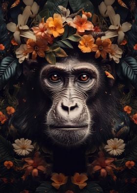 Monkey in the jungle art