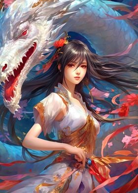 Mystical dragon girl