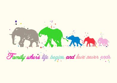 Elephant Family Mom Dad