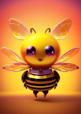 Cute Futuristic Honey Bee