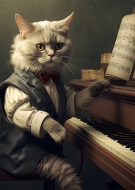 Pianist cat