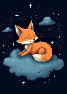 Baby Fox Sleeping Away