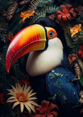 Tucan bird in the jungle