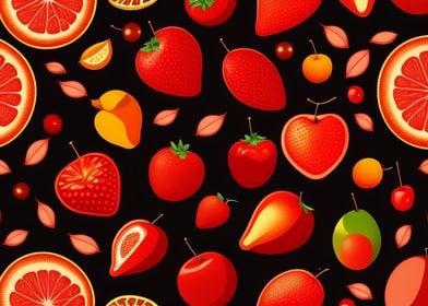 Red fruits pattern