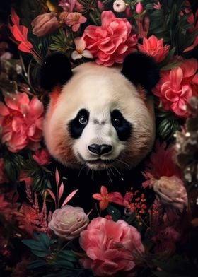 Panda in the jungle pink