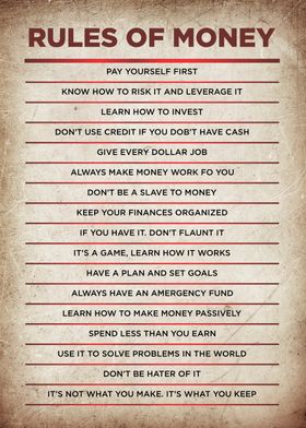 rules of money