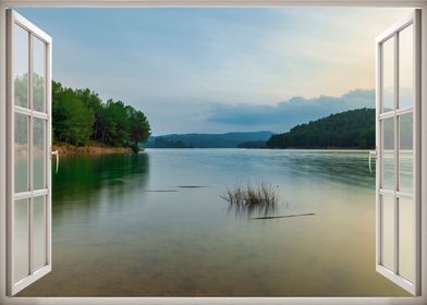 Window view lake calm