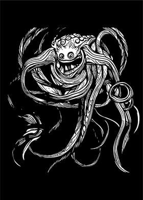 Kraken Monster Line Art