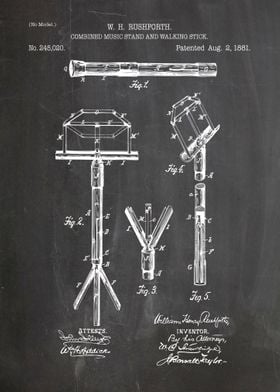 Music stand patent 1881