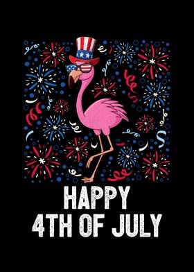 Happy 4th Of July Flamingo