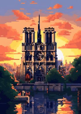 Notre dame pixel art