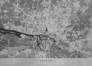 Hamburg gray vintage map