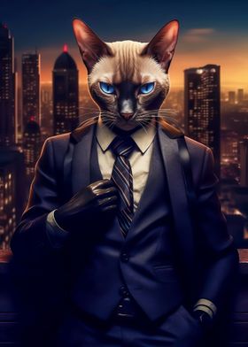 Mafia Siamese cat