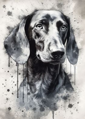 Dachshund dog watercolor