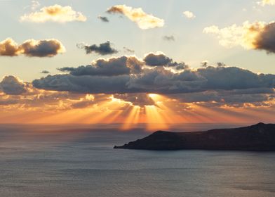 Sunbeams on Santorini