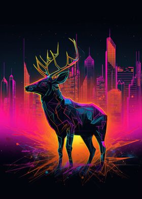 Glimmering Deer Art Poster