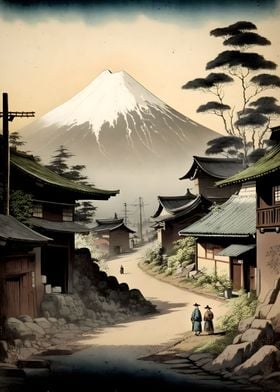 Street with a mountain