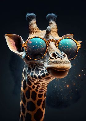 cool Giraffe colors poster