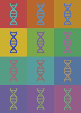 DNA Science Icons Pop Art