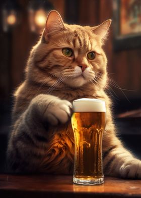 Cat Beer Pub Pint