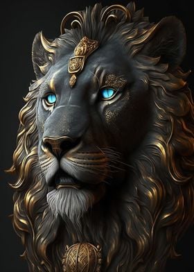 Black and Gold Lion