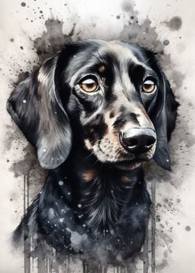 Dachshund dog Black Ink