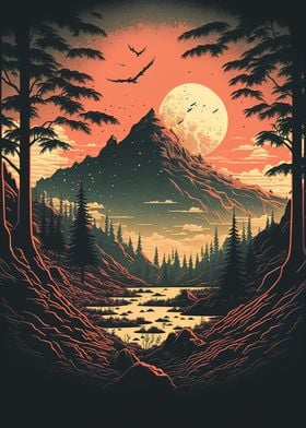 Forest mountains 