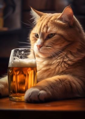Cat Beer Pub Pint