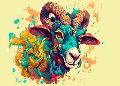 Cartoon style of goat