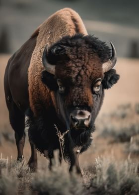 Peaceful bison