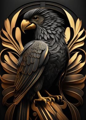 Black and Gold Parrot