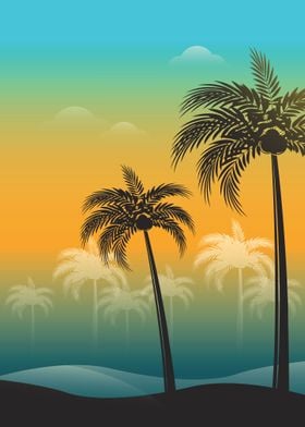 Sunset Palm