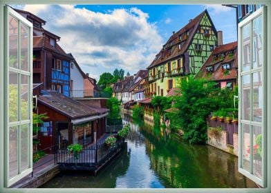 Window view colmar town